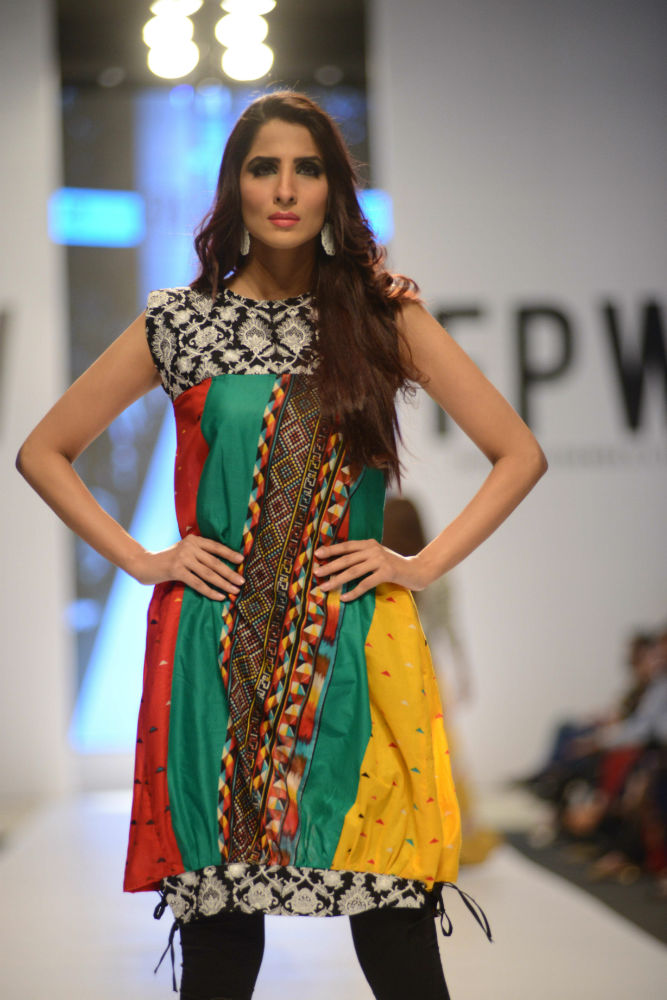 LALA Textiles revealed their SS-2014 fabrics, prints and embroideries at Fashion Pakistan Week 6 with a collection styled by Wardha Saleem